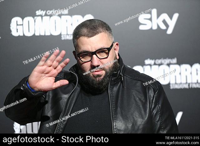 Vincenzo Fabricino during the Red carpet of the tv series 'Gomorra' Final season , Rome, ITALY-15-11-2021
