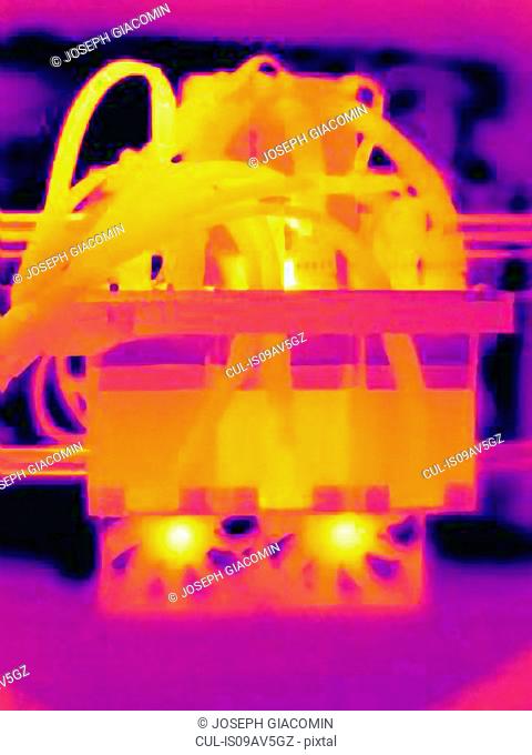 Mechanism of 3D printer, thermal image