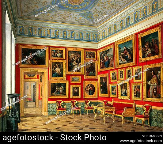 Hau Edward Petrovich - Interiors of the New Hermitage - the Study of Italian Art 3 - Russian School - 19th Century