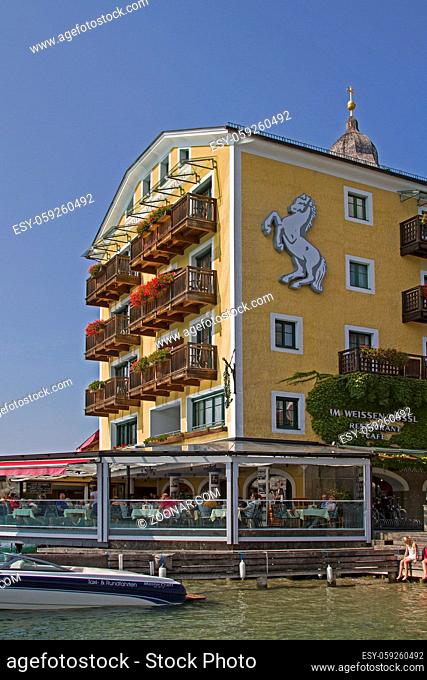 Hotel, dass als Schauplatz der Operette #Das weiße Rossl am Wolfgangsee