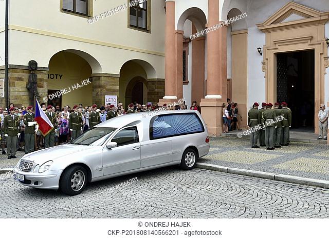 A crowd of about 300 gathered before the Saint Ignatius of Loyla Church at the namesti 1. maje square in Chomutov at the beginning of the funeral of Martin...