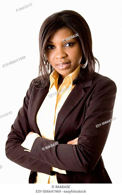 This is an image of a focussed business woman