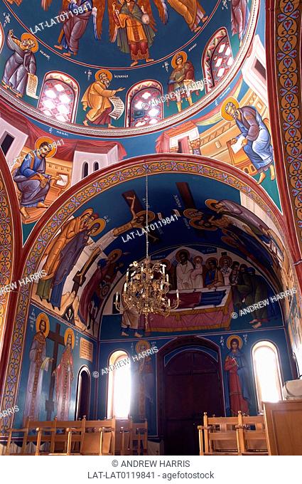 St George's chapel is a Greek Orthodox chapel on the outskirts of the town of Paphos. The ceiling is painted with images of the apostles