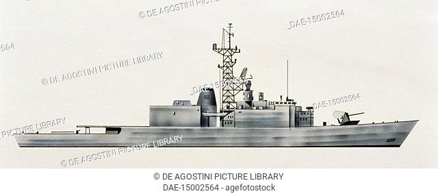 Athabaskan destroyer, 1970, Canada, drawing