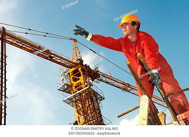 worker builder at construction site