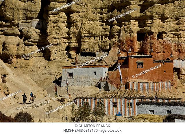 Nepal, Dhawalagiri Zone, Mustang District (former Kingdom of Lo), Garphuk, troglodytic monastery