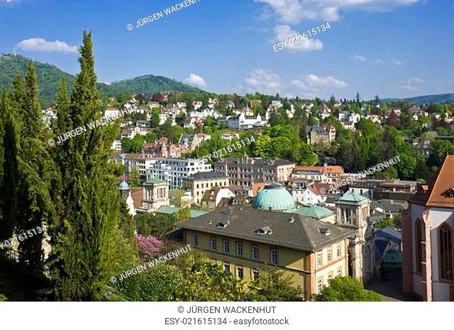 Stadtpanorama mit Friedrichsbad, Baden-Baden