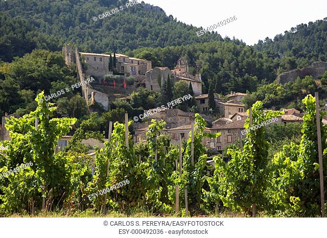 Town of Gigondas, in Provence, France  Route of the Les Dentelles
