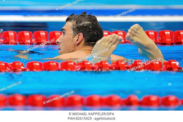 Michael Phelps of USA competes in the Men's 200m Butterfly Semifinal of the Swimming events during the Rio 2016 Olympic Games at the Olympic Aquatics Stadium in...