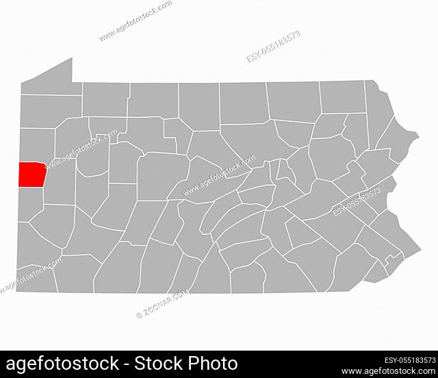Karte von Lawrence in Pennsylvania - Map of Lawrence in Pennsylvania