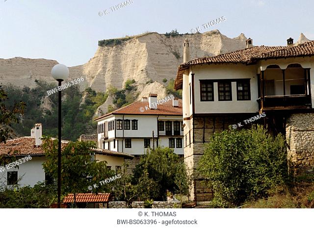 Melnik, white sandstone wall, Bulgaria, Pirin Mountains, Melnik