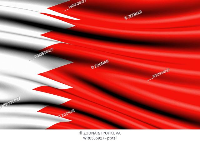 Flag of Bahrain. Close up
