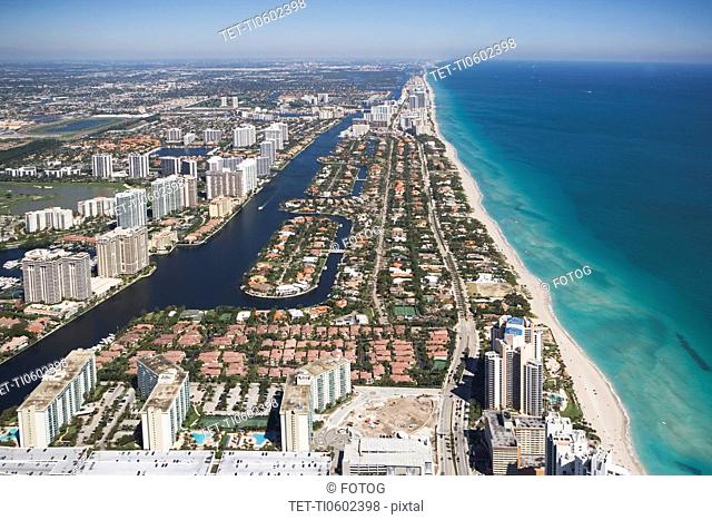 USA, Florida, Miami cityscape as seen from air