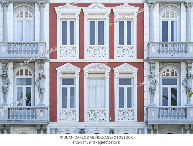 Neoclassical façade, Santa Ana square, Vegueta neighborhood, Las Palmas city, Gran Canaria Island, The Canary Islands, Spain, Europe