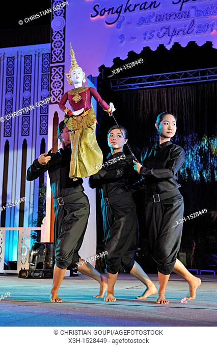 puppets show telling stories from the Ramakien the Thailand's national epic, derived from the Hindu epic Ramayana Bangkok, Thailand, Asia