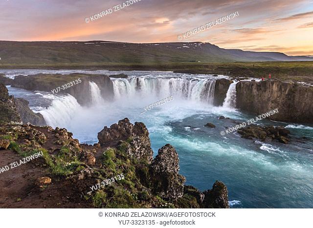 Godafoss - Waterfall of the gods on the Skjalfandafljot River in Northeastern Region of Iceland