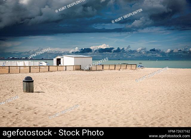 Illustration picture shows the beach at the Belgian Coast, in Knokke, Saturday 26 August 2023. BELGA PHOTO KURT DESPLENTER