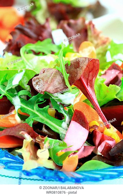 Mixed vegetable salad with beetroot - vegetarian food