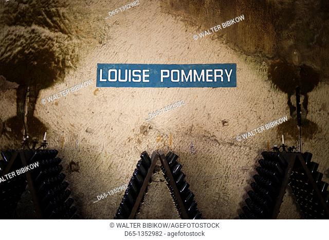 France, Marne, Champagne Ardenne, Reims, Pommery champagne winery, champagne cellars