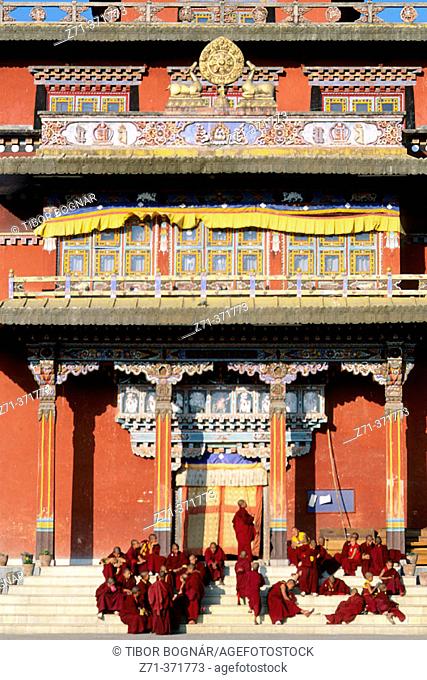 Tibetan Buddhist monastery. Bodhnath. Kathmandu Valley, Nepal