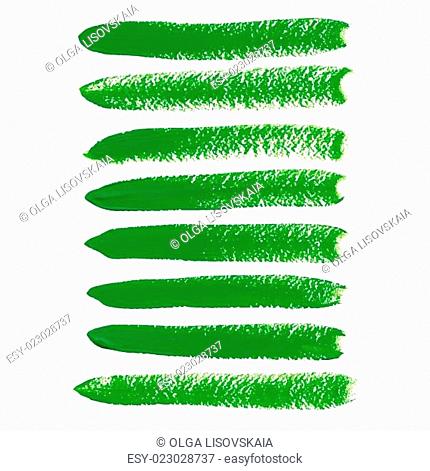 Green ink vector brush strokes