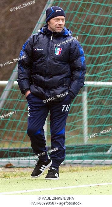 Former German soccer player and world champion Thomas Haessler watches eighth league soccer team Italia Berlin during a game in Berlin, Germany, 05 January 2017
