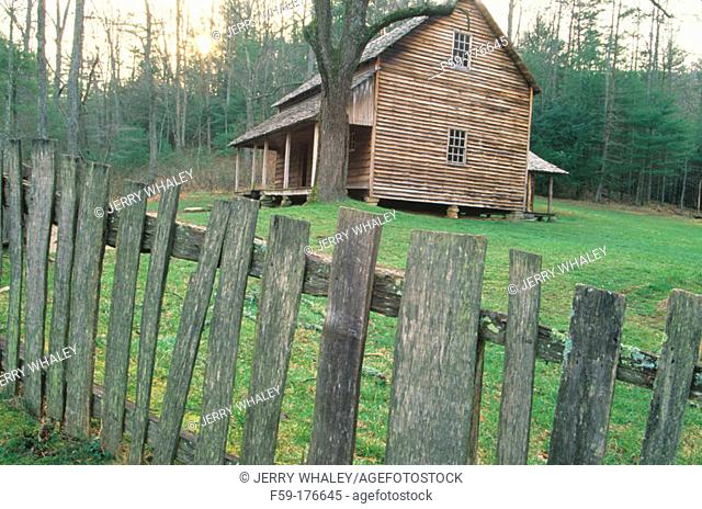 Tipton Cabin. Cades Cove. Great Smoky Mountains National Park. Tennessee. USA