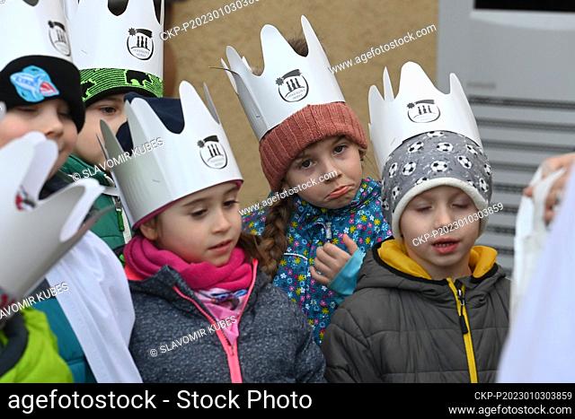 Charity-organized Three Kings' Money Collection in Karlovy Vary, Czech Republic, January 3, 2023. Pictured carolers. (CTK Photo/Slavomir Kubes)