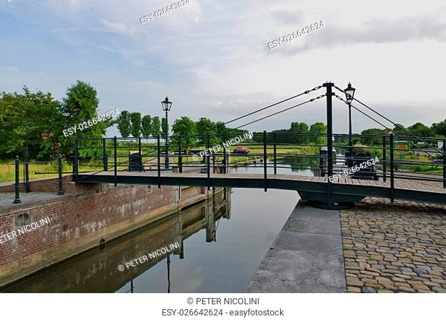 swing bridge at the canal lock \