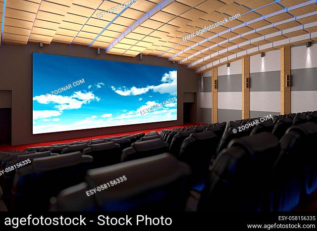 Movie Theater with clipping path on the screen