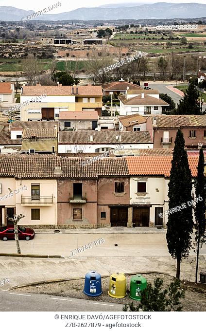 A high perspective view in Sentiu de Sió, Lleida province, Catalonia, Spain