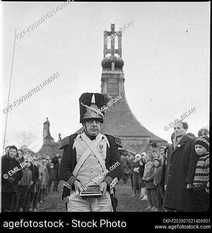 ***DECEMBER 1, 1966 FILE PHOTO***Norbert Brassinne in costume of NapoleonÂ's Imperial Guard, Pilgrim of Peace of Belgium visited Slavkov prior to the 161st...