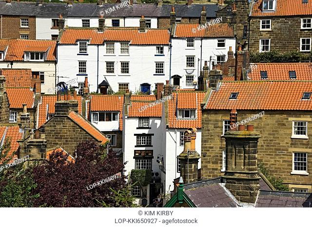 England, North Yorkshire, Robin Hoods Bay, Looking over the rooftops in Robin Hoods Bay, reportedly the busiest smuggling community on the Yorkshire coast...