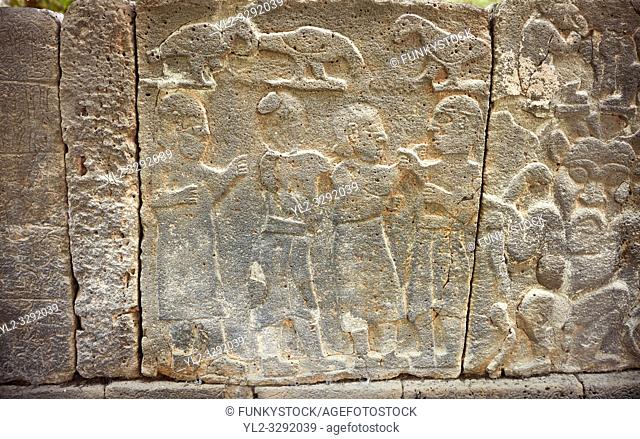 Pictures & images of the North Gate Hittite sculpture stele depicting Hittite Gods. 8th century BC. Karatepe Aslantas Open-Air Museum (Karatepe-AslantaŠŸ AçÄ±k...
