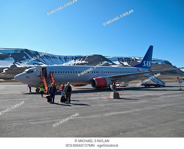 Guests from the Lindblad Expedition ship National Geographic Explorer doing deplaning in Longyearbyen, Svalbard Archipelago in the summer months MORE INFO...