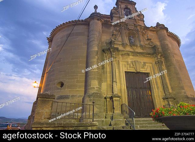 Briones La Rioja Spain on July, 20, 2020: is part of the Most Beautiful Villages in Spain. Christ chapel
