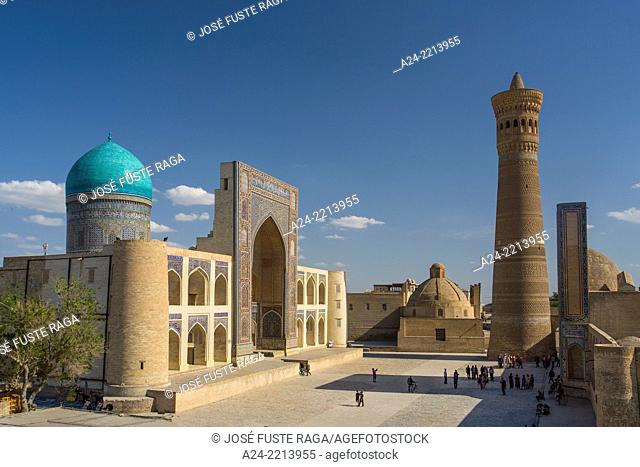 Uzbekistan , Bukhara City, Miri Arab Medressah, (W.H), Kalon Minaret
