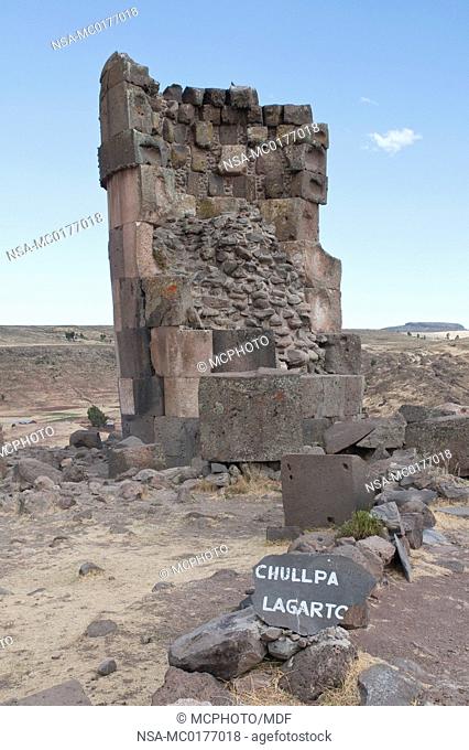 Peru, Puno. Ancient Inca ruins of Chullpas de Sillustani