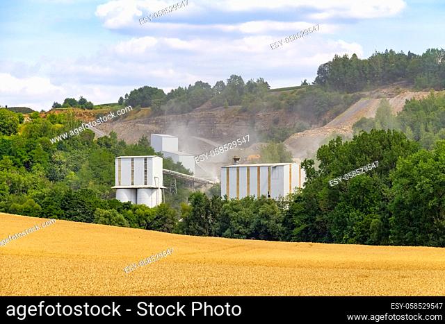 gravel mill in Germany at summer time