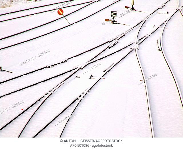 Tracks, winter, Switzerland