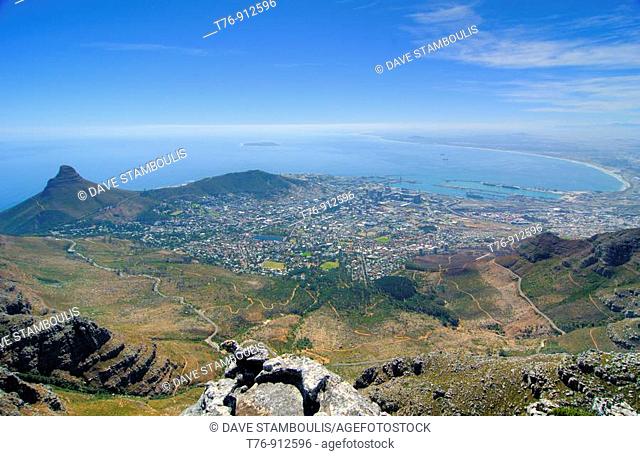 magnificent view from Table Mountain in Cape Town South Africa