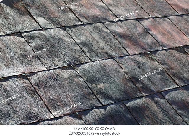 Detail of old metal roof surface