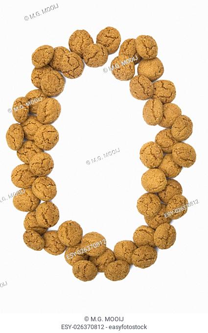 Little ginger nuts in the form of the digit zero. These little ginger nuts are used in Holland for the ""Sinterklaas"" party, which is at Dec 5 every year
