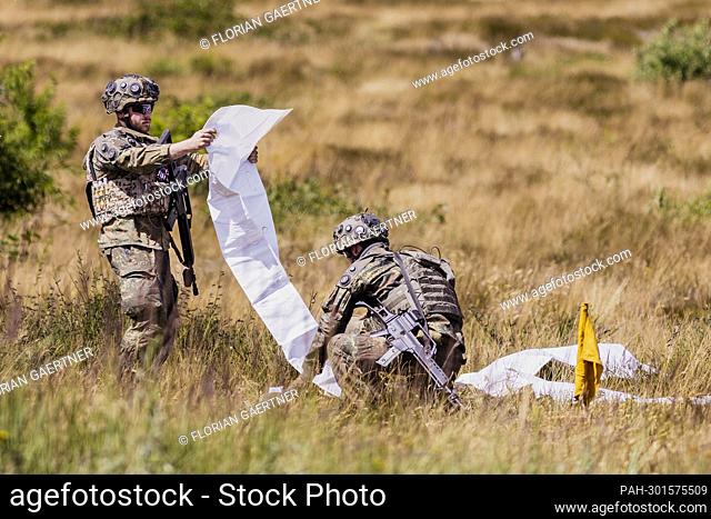 Soldiers of Jaegerbataillon 292 train a combat situation in the Bundeswehr's combat training center in Letzlingen, July 11, 2022