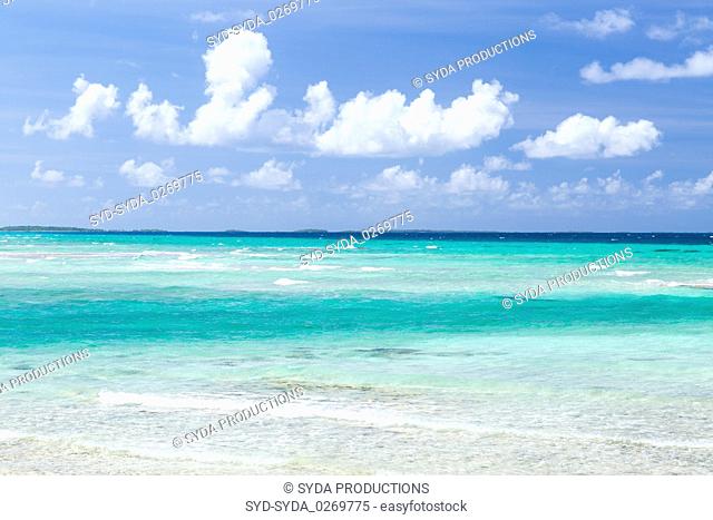 sea and sky on beach in french polynesia