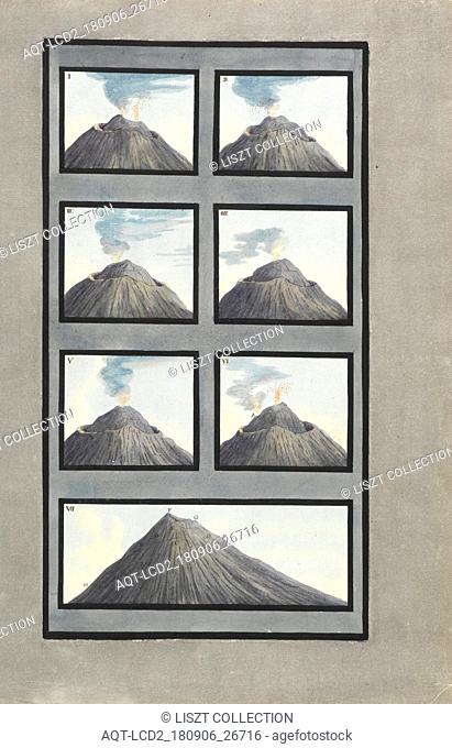 Plans of the top of Mount Vesuvius, Campi Phlegræi., Fabris, Peter, 18th cent., Hamilton, William, Sir, 1730-1803, Engraving, hand-colored, 1776