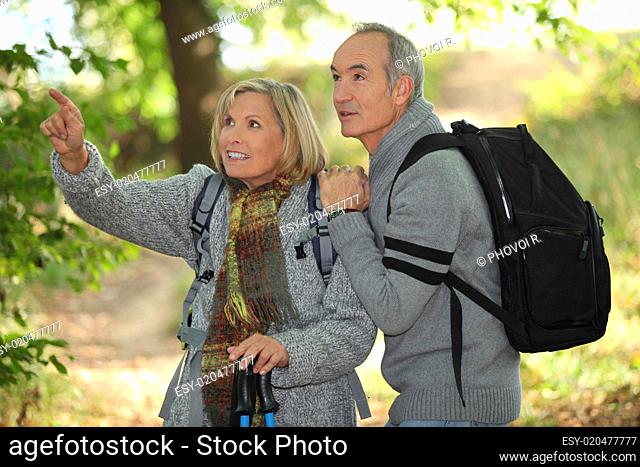 older couple in woods