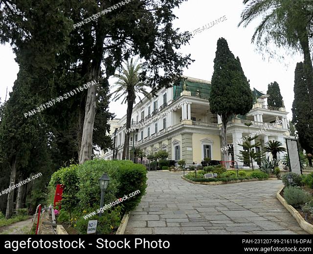 06 May 2022, Greece, Gastouri: The Achilleon, former summer palace of the Austrian Empress Elisabeth of Austria, Sisi, on the Ionian island of Corfu in Greece...