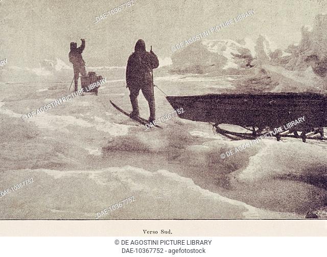 The Norwegian explorers Fredrik Hjalmar Johansen (1867-1913) and Fridtjof Nansen (1861-1930) during the expedition to the polar lands (1893-1896)