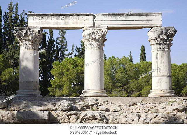 Europe, Greece, Peloponnese, ancient Corinth, archaeological site, Temple E